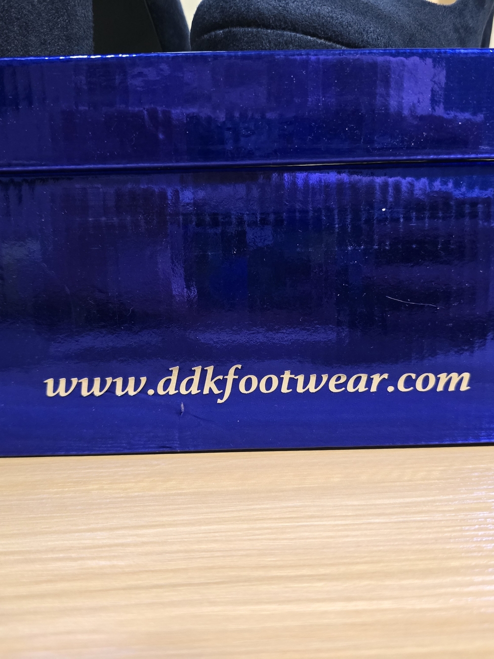 Women's Navy Suede Platform Pumps With A Block Heel - Picture 4 of 7
